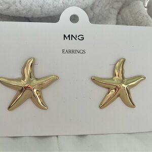 New Mango starfish gold earrings